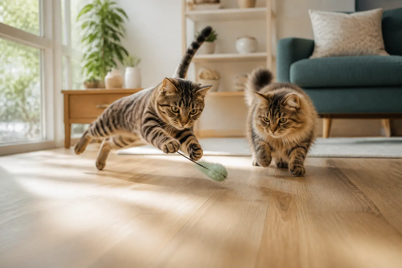 Gatos jugando
